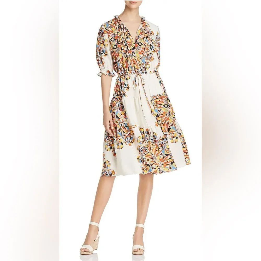Tory Burch Arabella Psychedelic Silk Dress Sz small